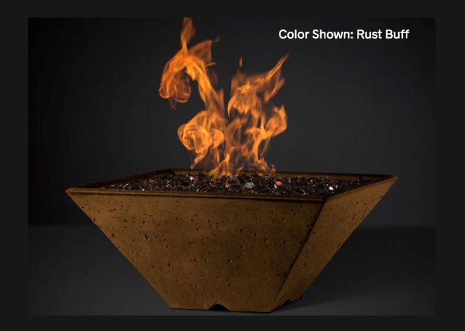 Fire Bowl Ridgeline: Square with Electronic Ignition - Free Cover Included [Slick Rock Concrete]