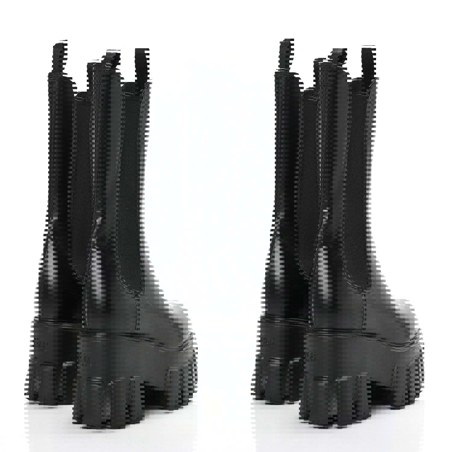 PRADA SPAZZOLATO ROIS MONLITH BRUSHED LEATHER CHELSEA BOOTS