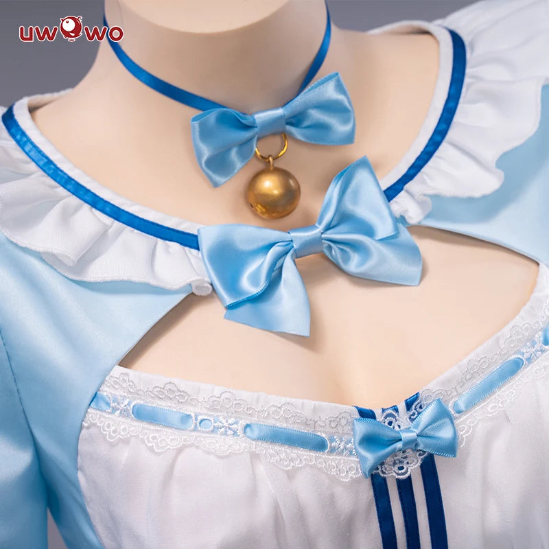 UWOWO Vanilla Cosplay Game NEKOPARA vol.4 Chocola&Vanilla Cosplay Maid Dress Cute Blue For Women Girl Outfits Costumes