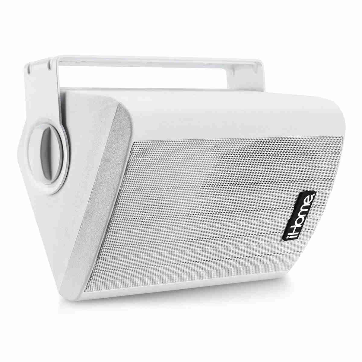 iHome iHSI-W525BT-PR-WHT 5.25" Waterproof Mountable Outdoor Bluetooth Speakers - Pair (White)