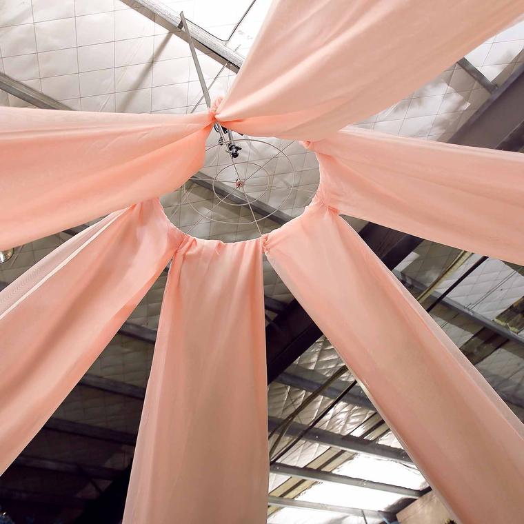 Sheer Ceiling Drape Curtain Panels Fire Retardant Fabric 10ftx30ft