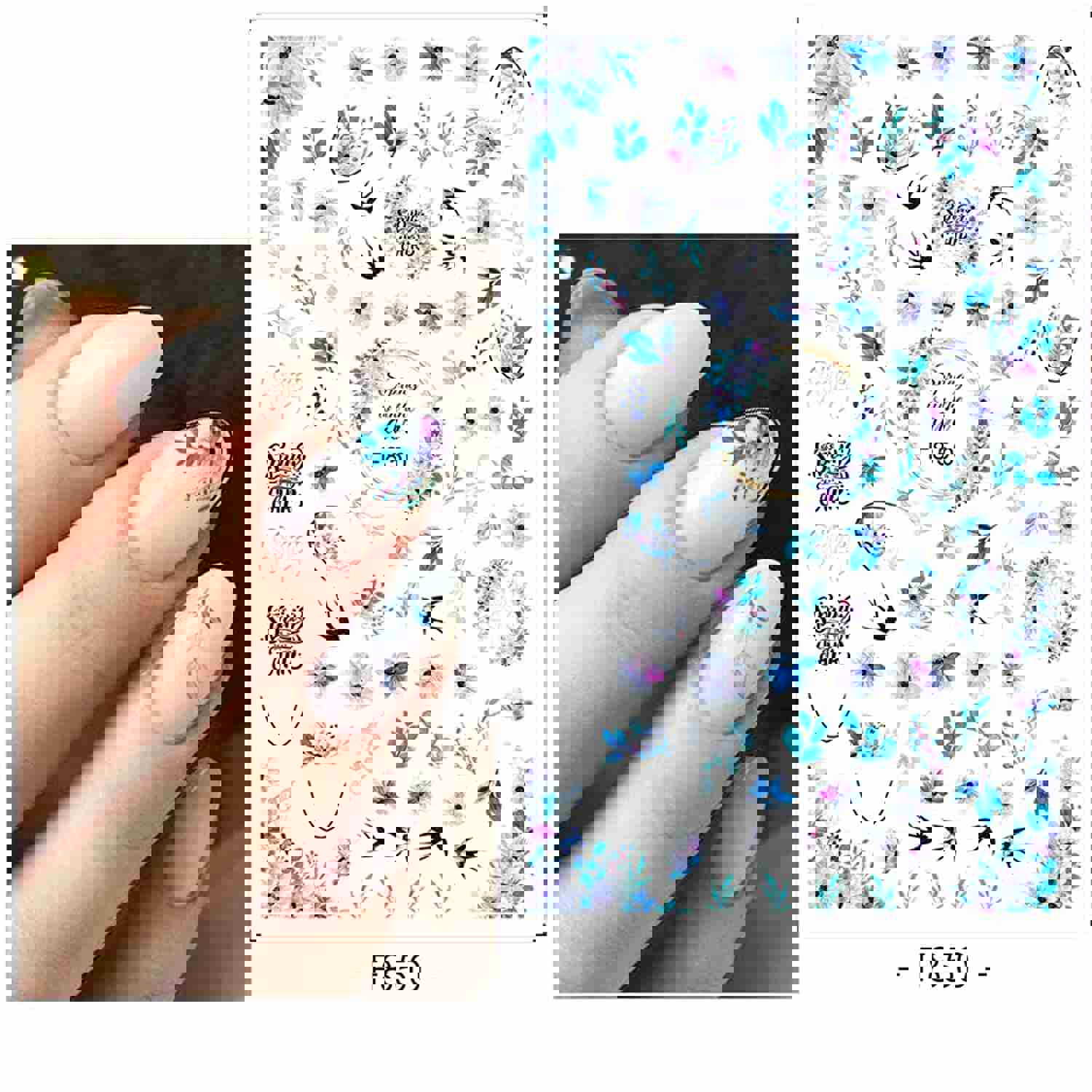 10 Sheets Spring Nail Art Stickers Decals - 3D Self Adhesive Floral Design for Women & Girls