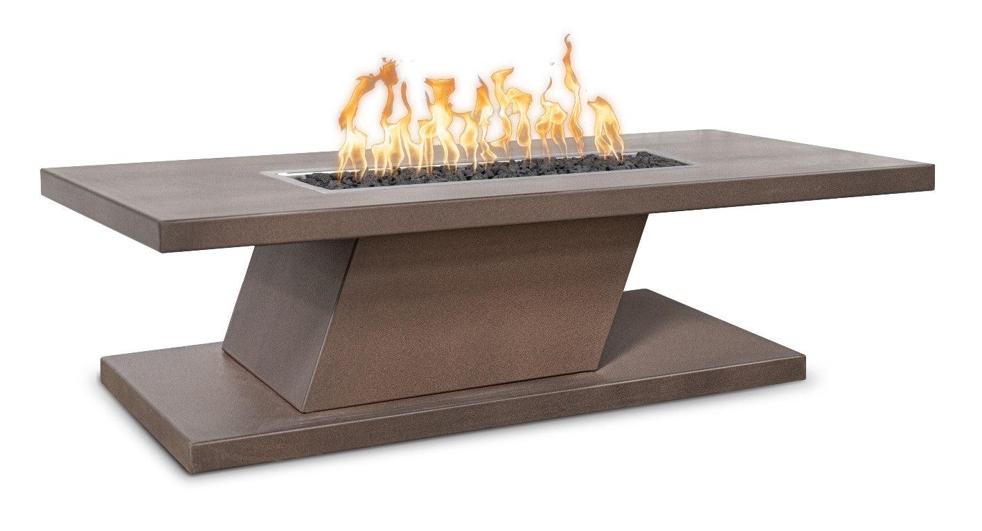 Outdoor Plus 60 Rectangular Imperial Copper Fire Table - Elegant Backyard Centerpiece