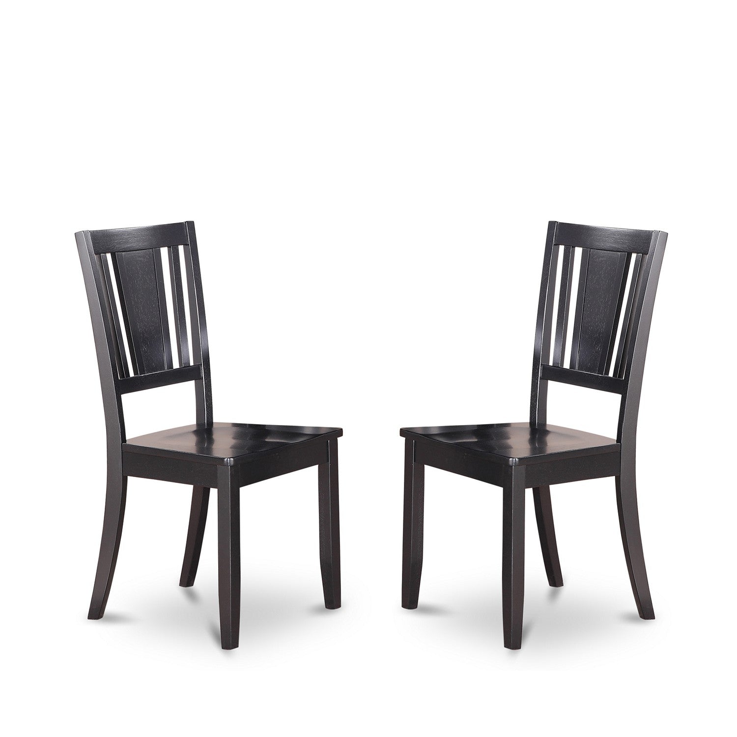 East West Furniture WEDU7-BLK-W 7 Piece Kitchen Table Set with Rectangle Dining Table and 6 Chairs, Black