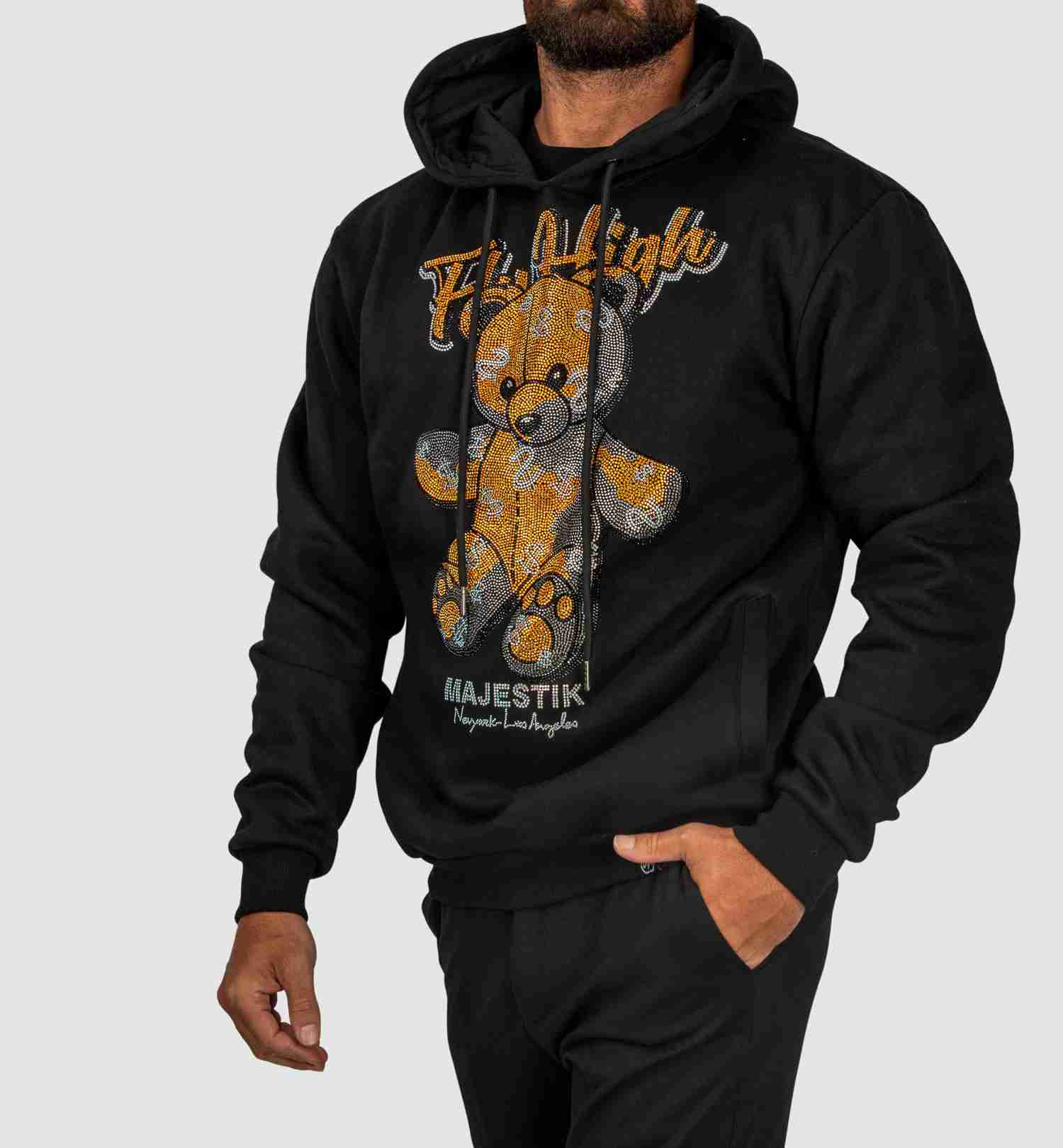 Teddy Hoodie with Rhinestone Details