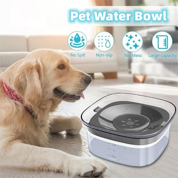 70oz Large Capacity Spill Proof Dog Water Bowl with Visible Water Level for Pets
