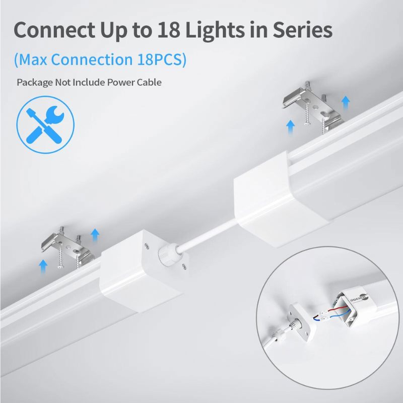4ft LED Tri-proof Light - 36W, Dual Color (4000K & 5000K), 3600LM, Flicker-Free, Energy Efficient