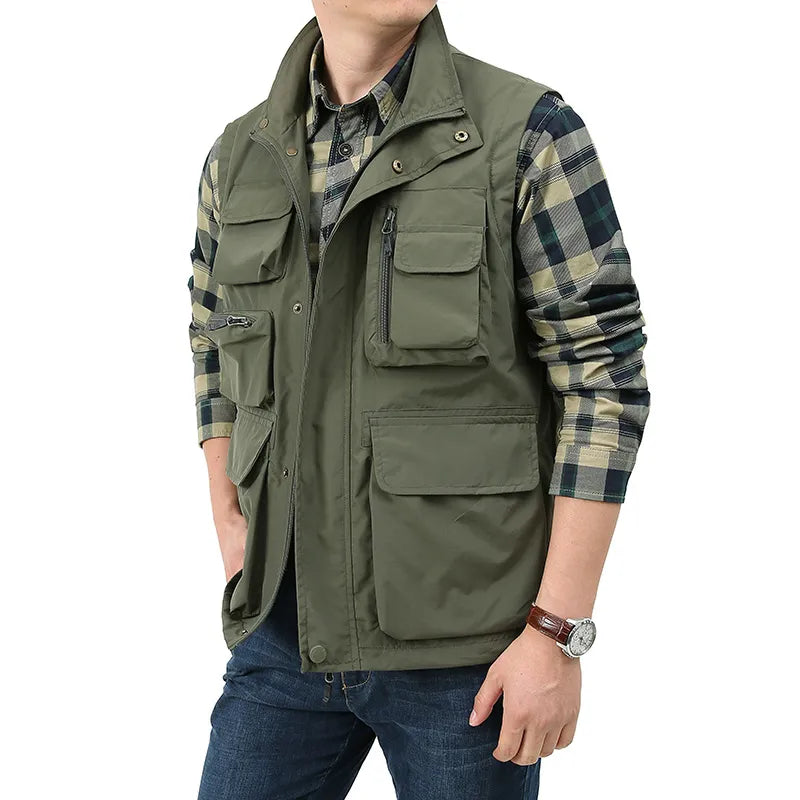 Summer Outdoor Photographer Waistcoat - Men's Tactical Vest with Multiple Pockets