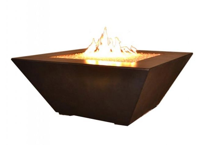 Geo Square Fire Pit with Electronic Ignition 42 - Free Cover