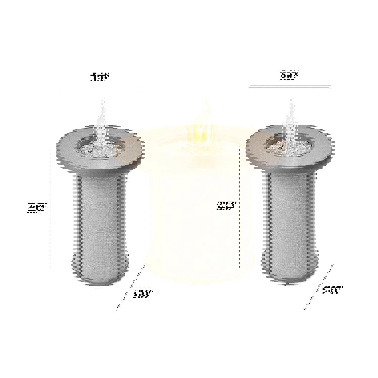 Stonefire Round Gas Fire Pit Table