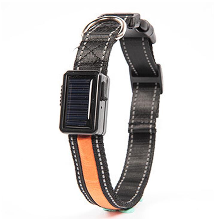 Solar Luminous Dog Collar - USB Charging Flash Pet Collar with Nylon Mesh