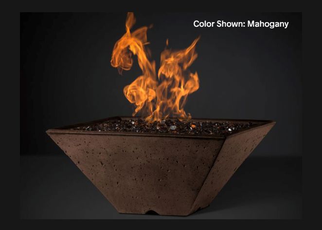 Fire Bowl Ridgeline: Square with Electronic Ignition - Free Cover Included [Slick Rock Concrete]