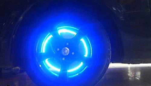 Gechiqno 4 Pair LED Wheel Lights - Car Bike Wheel Tire Tyre Valve Dust Cap, Safety, Waterproof, Motion Activated