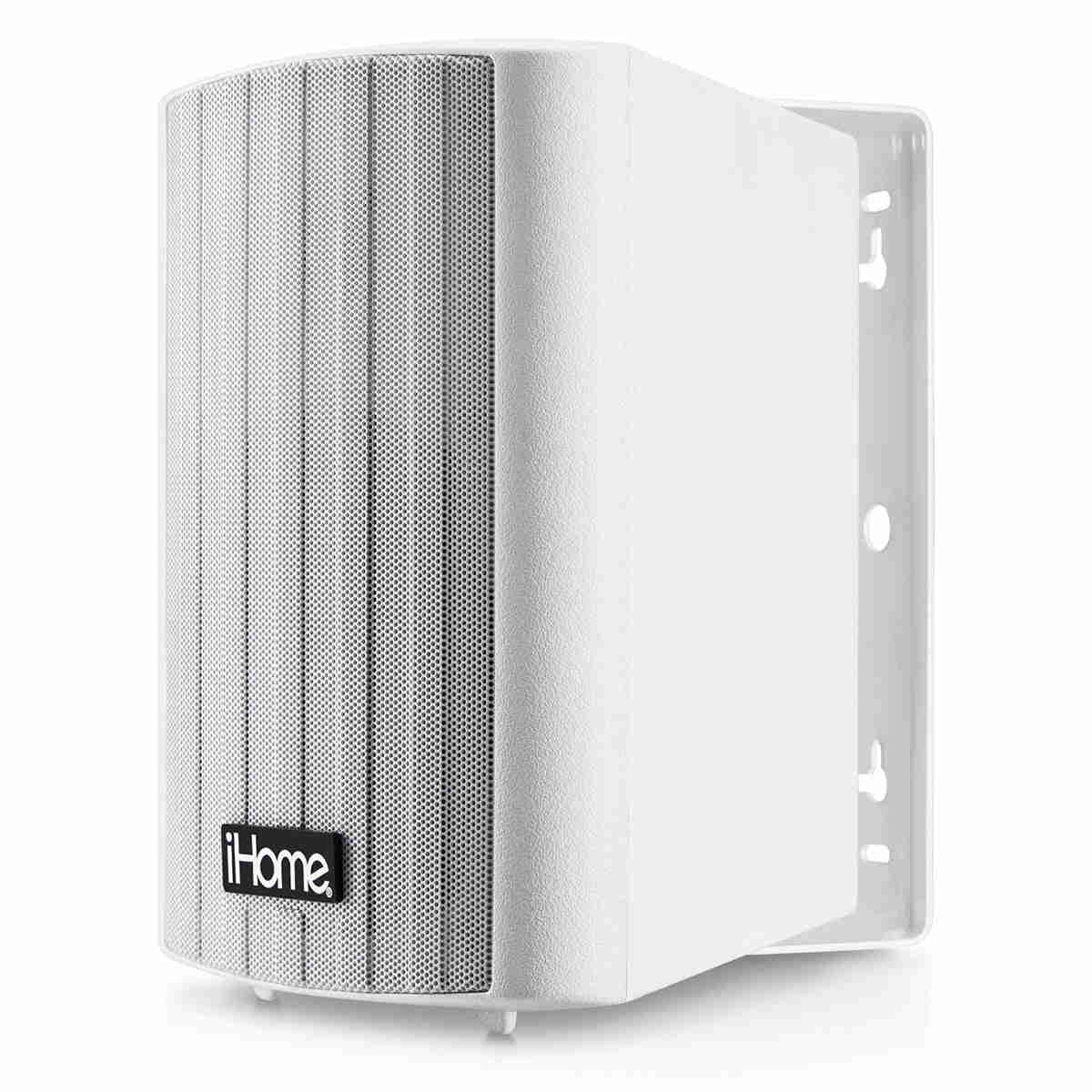 iHome iHSI-W525BT-PR-WHT 5.25" Waterproof Mountable Outdoor Bluetooth Speakers - Pair (White)