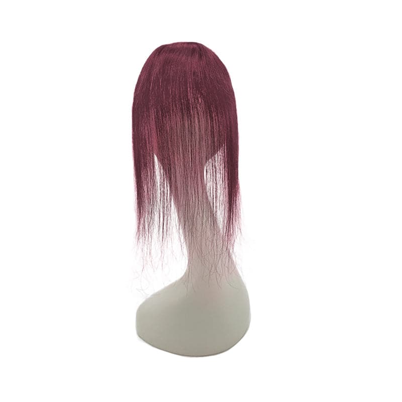 Daisy Human Hair Topper For Women Thinning Crown 6*9cm Silk Base Wine Red Straight