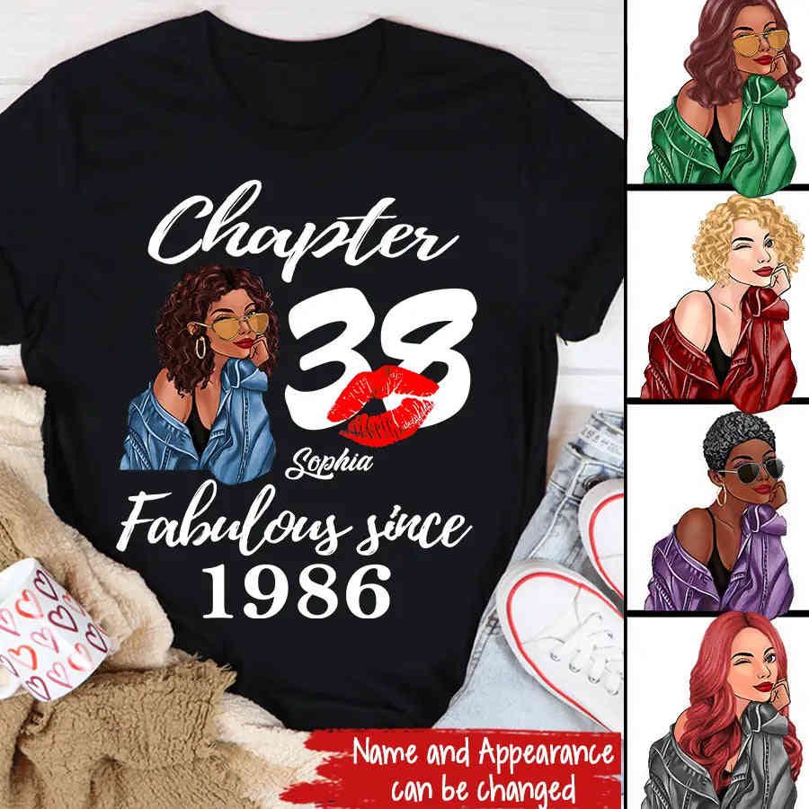 38th Birthday Shirt For Her - Personalized 1986 Vintage T-Shirt, 38 And Fabulous Gift Idea