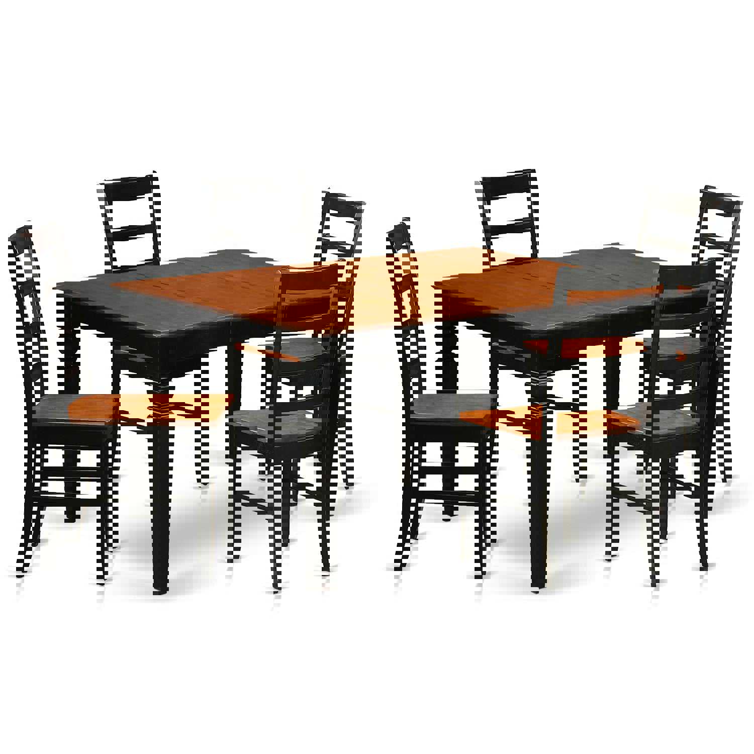 East West Furniture 5 Piece Dining Table Set with Butterfly Leaf, Black & Cherry