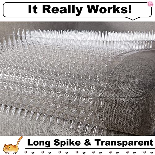 16 Pack Clear Cat Repellent Outdoor Mat with Spikes for Cats and Dogs