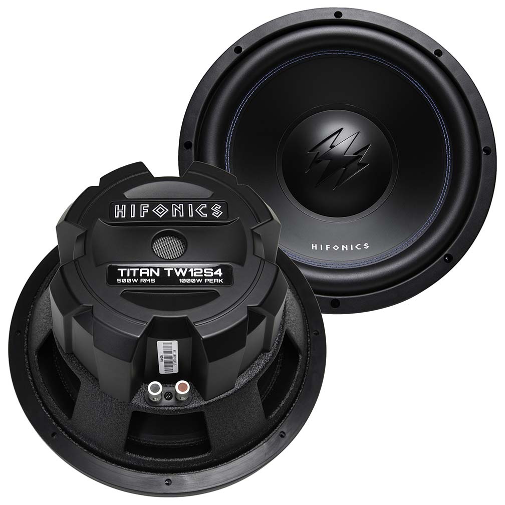 Hifonics TW12S4 Titan 12 Single Voice Coil 4 Ohm 500 Watts RMS 1000 Watts Peak Subwoofer