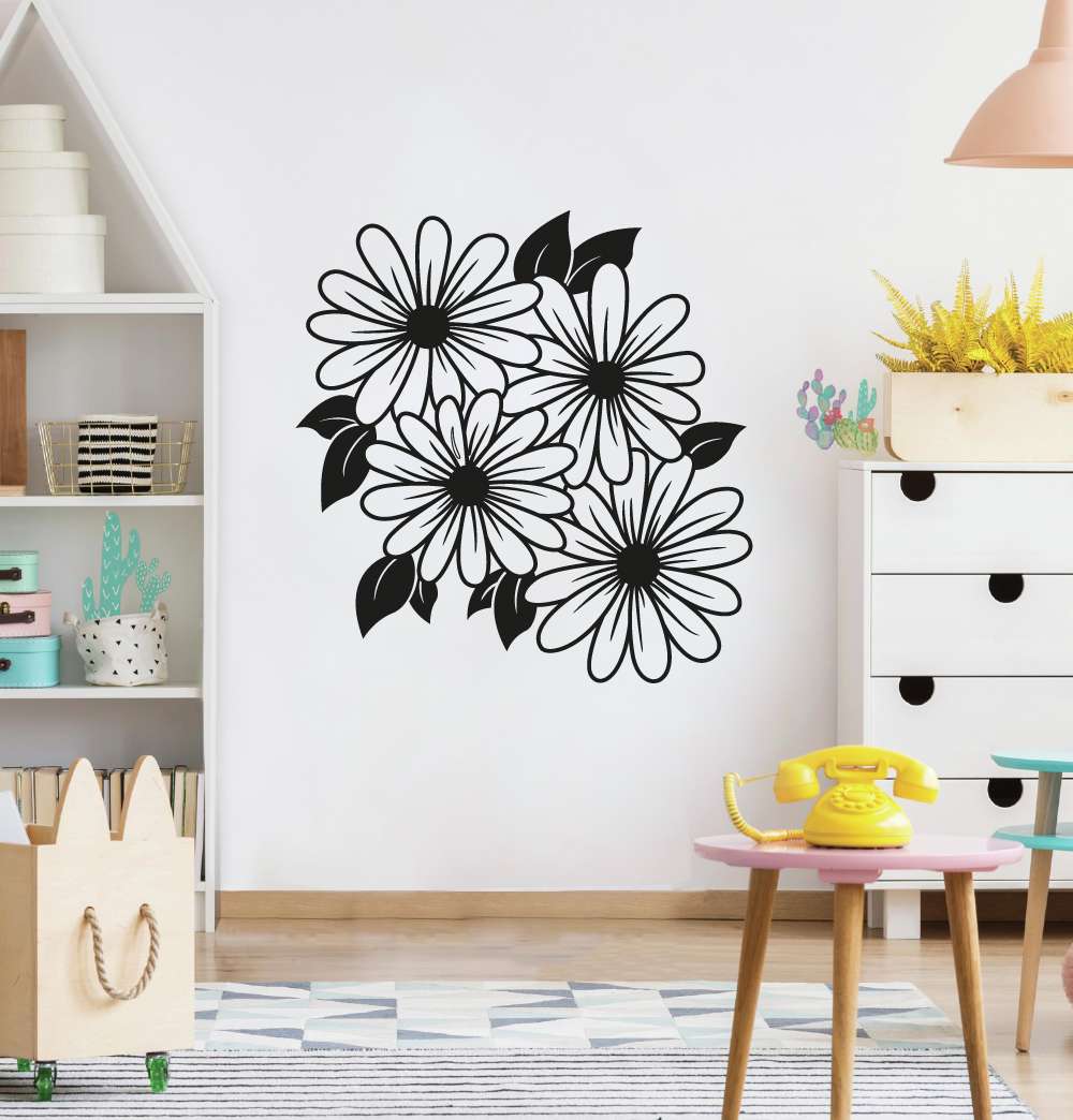 Flowers Floral Vinyl Wall Sticker - Spring Silhouette Decal
