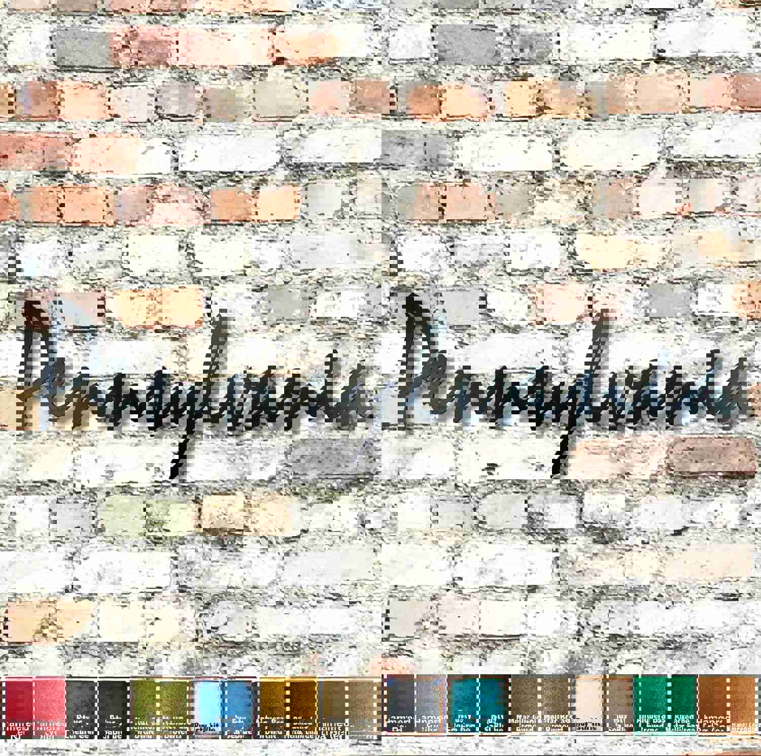 Pennsylvania - Handmade Metal Wall Art Home Decor - USA Made - Custom Size & Patina - Free Shipping