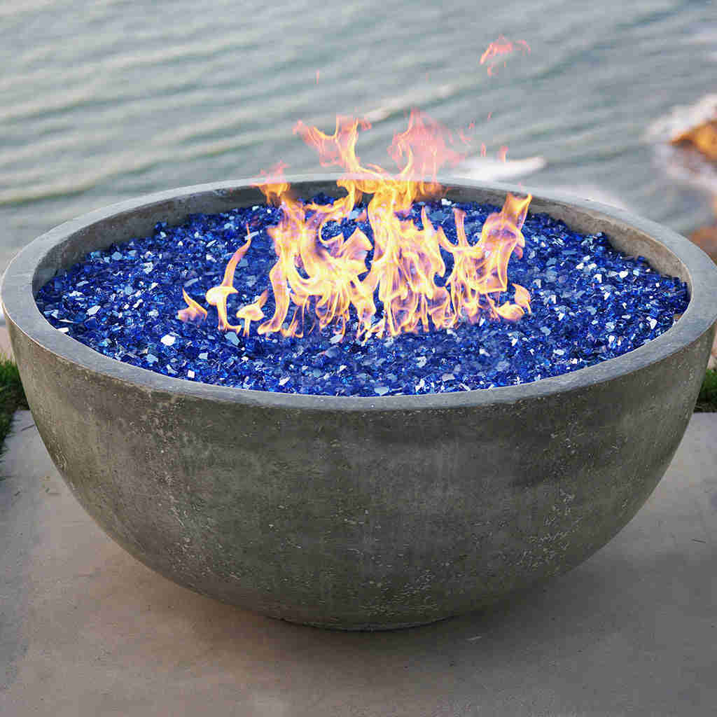 Moderno 1 Fire Bowl - Outdoor Gas Fire Pit with Lava Rocks