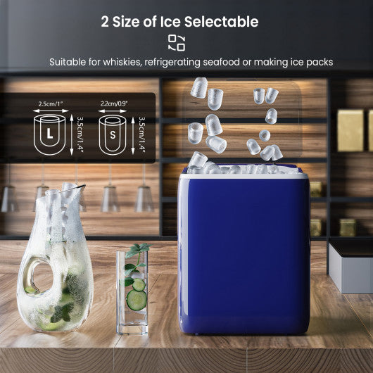 44 lbs Portable Countertop Ice Maker Machine with Scoop - Navy
