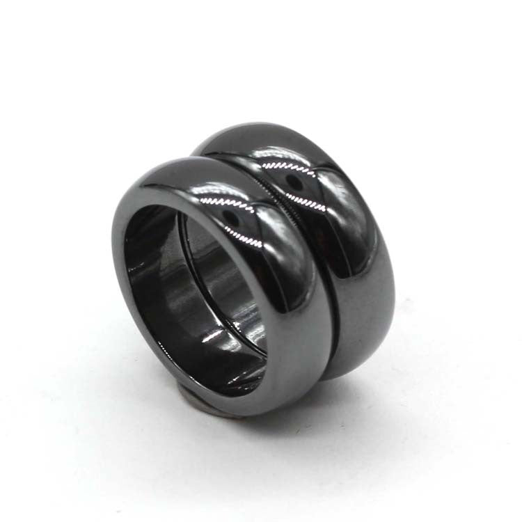 Natural Black Gallstone Health Care Ring for Unisex