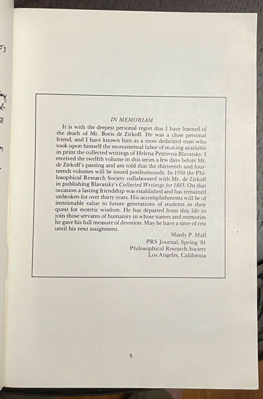 THEOSOPHIA MAGAZINE, Summer 1981 - THEOSOPHICAL Journal, DE ZIRKOFF Tribute