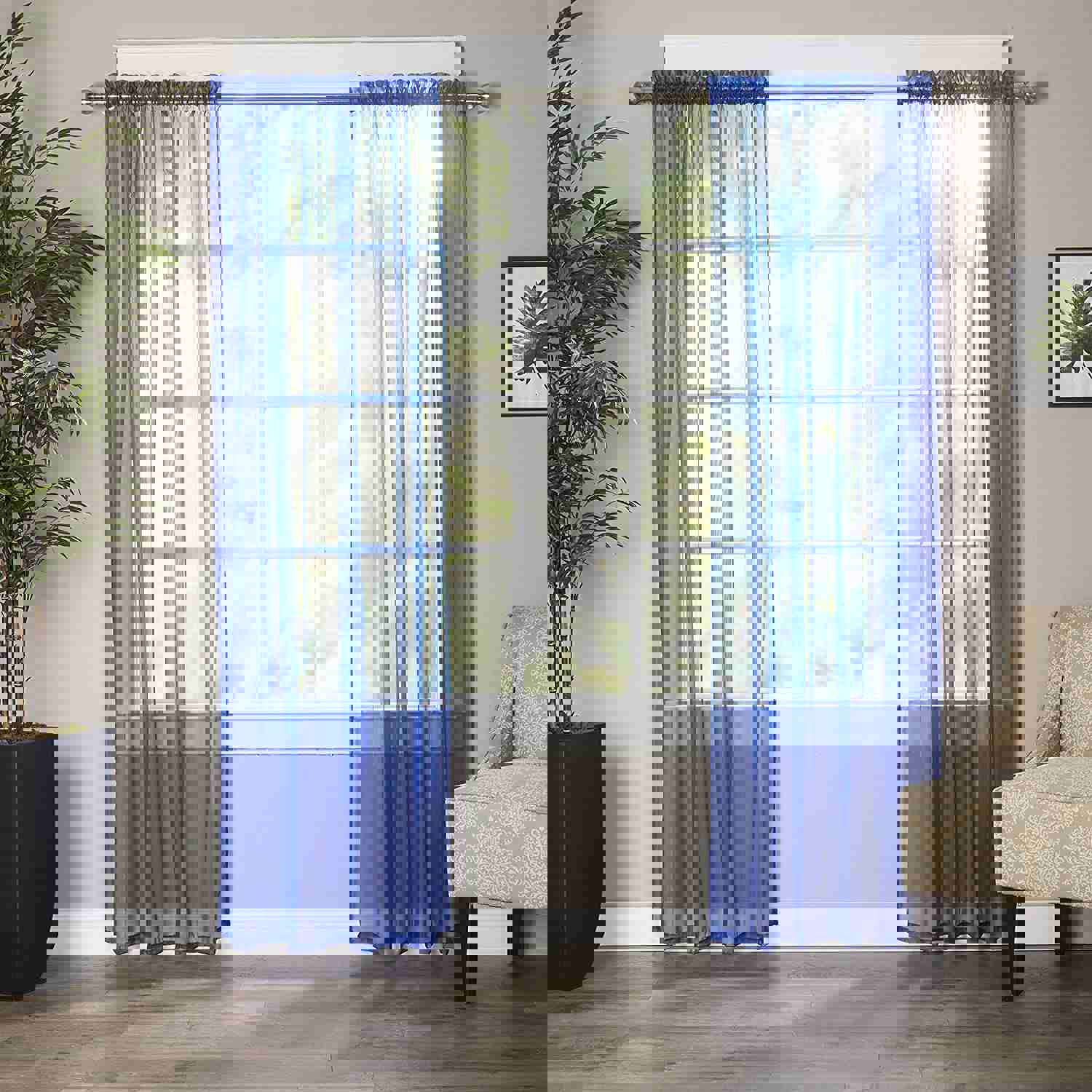 Luxury Sheer Curtains Set of 2 for Kitchen, Bedroom, and Living Room