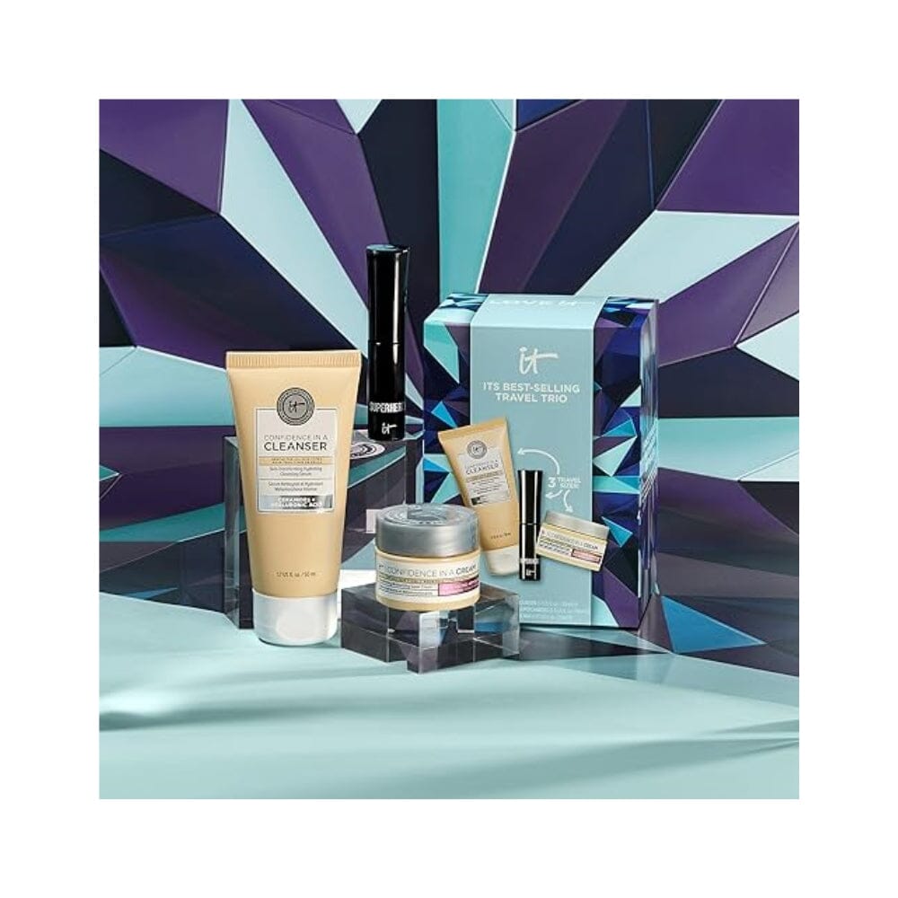 IT Cosmetics Best-Selling Travel Size Trio Gift Set – 3-Piece Eye Makeup + Facial Skincare Kit
