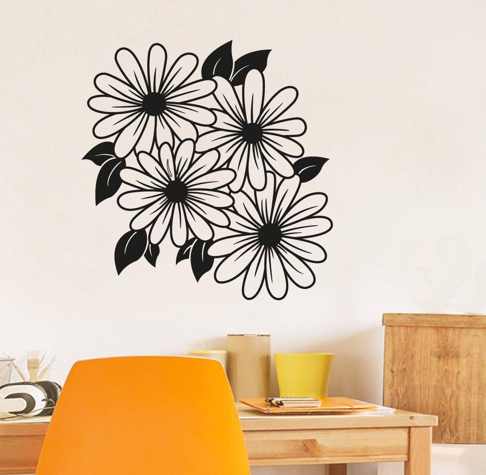 Flowers Floral Vinyl Wall Sticker - Spring Silhouette Decal