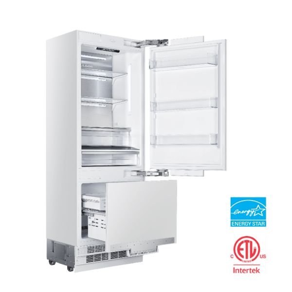 Hallman 36 Built-In Refrigerator with Interior Filtered Water Dispenser and Bottom Mount Freezer