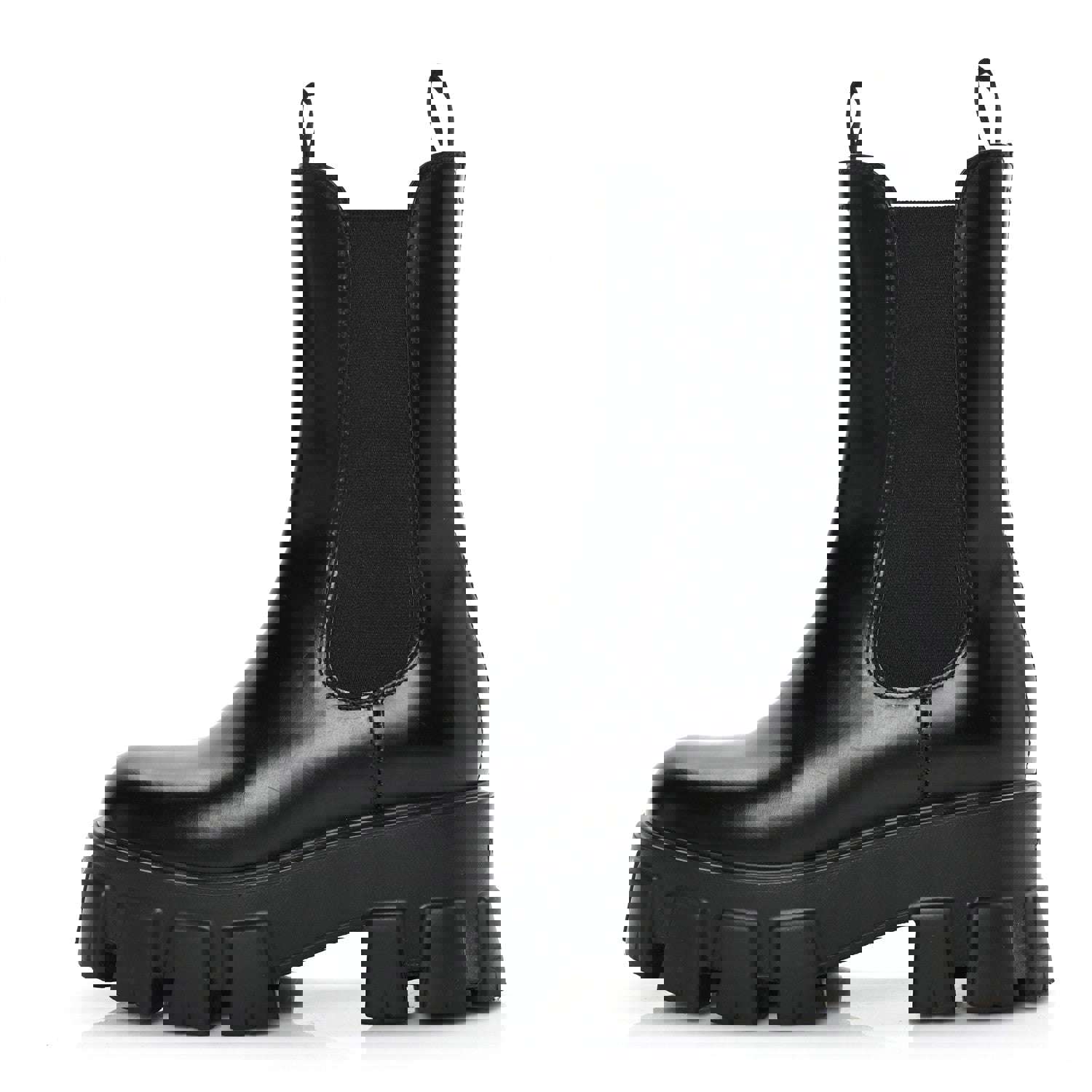 PRADA SPAZZOLATO ROIS MONLITH BRUSHED LEATHER CHELSEA BOOTS