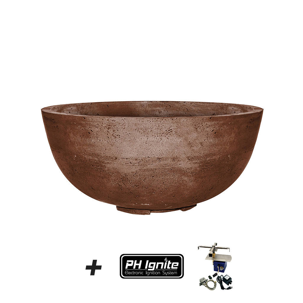 Moderno 1 Fire Bowl - Outdoor Gas Fire Pit with Lava Rocks