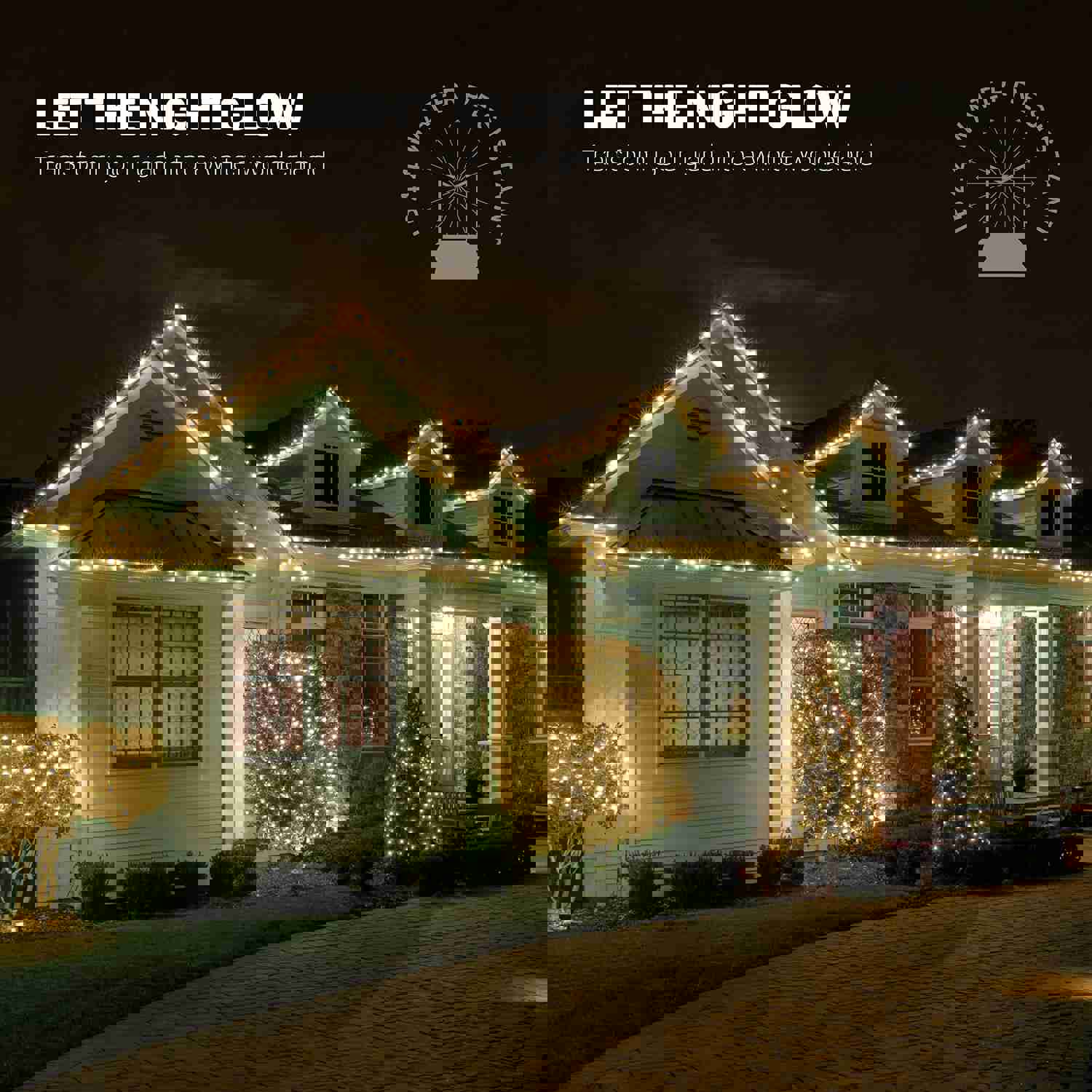 C6 Christmas Lights Bright White [Set of 100] LED String Lights, 25.5 Ft, UL Approved for Indoor/Outdoor Use