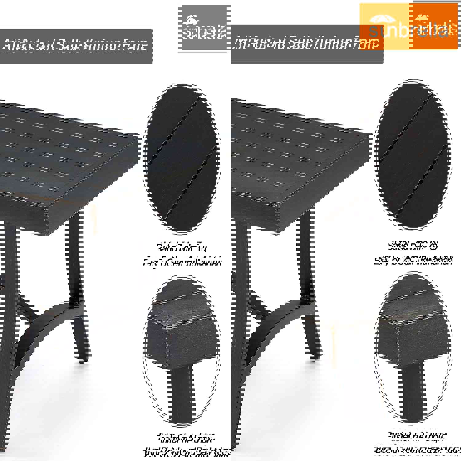 2-Piece Modern Outdoor/Indoor Aluminum Patio Conversation Set with Sunbrella Cushions and Coffee Table