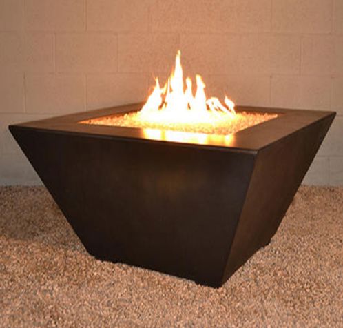 Geo Square Fire Pit with Electronic Ignition 42 - Free Cover