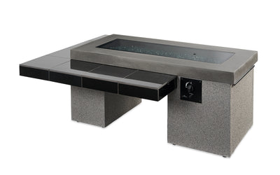 Outdoor Greatroom - Black Uptown Linear Gas Fire Pit Table with Direct Spark Ignition (NG) - UP1242DSING