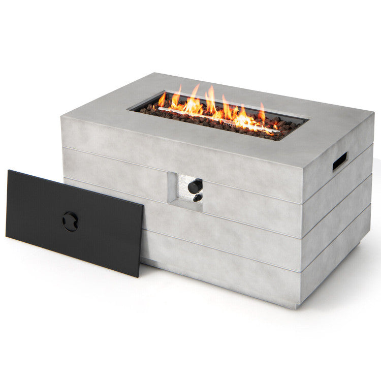 50000BTU Outdoor 40 Inch Round Propane Gas Fire Pit Table with Laval Rock and PVC Cover