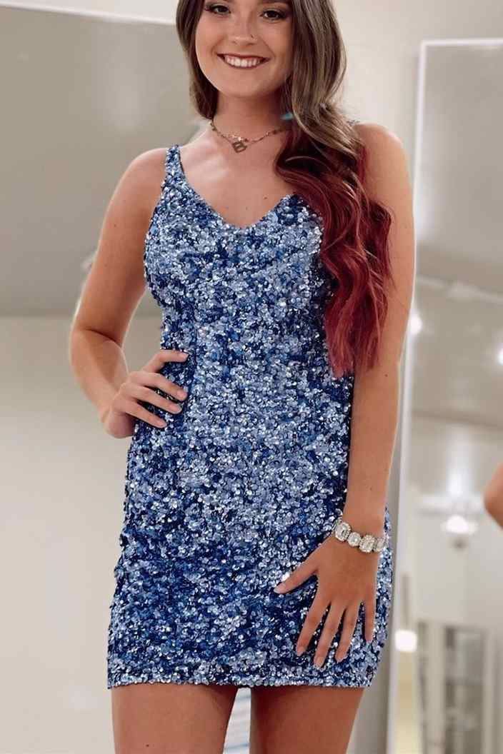 Custom Tight Wine Red Sequins Short Homecoming Dress Party Gown