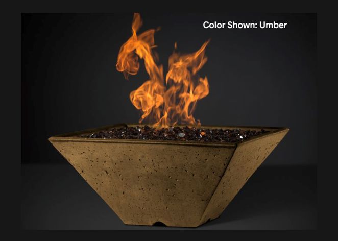 Fire Bowl Ridgeline: Square with Electronic Ignition - Free Cover Included [Slick Rock Concrete]