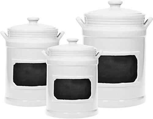 Premium 3-Piece Porcelain Airtight Canister Set for Kitchen & Bathroom Storage