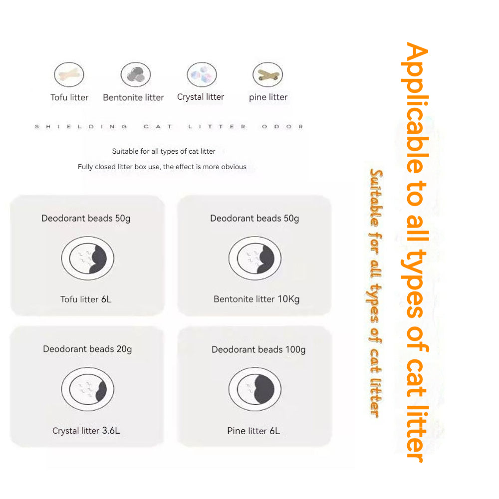 Cat Litter Deodorizing Beads - Natural Odor Control for All Cat Litters