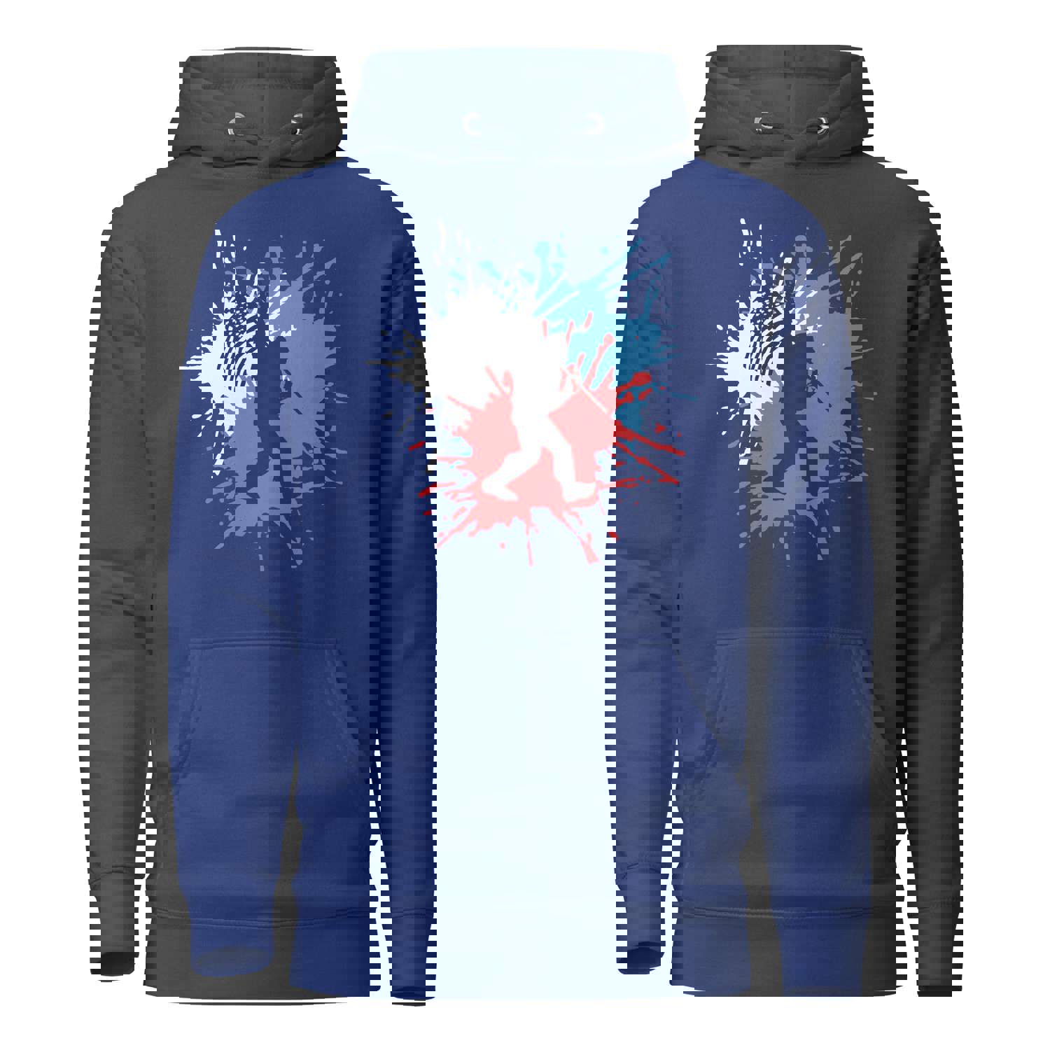 Bigfoot Sasquatch Red White and Blue American Flag Unisex Hoodie