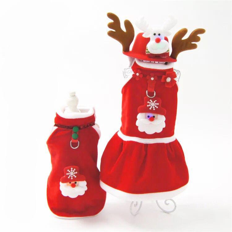 Warm Winter Christmas Pet Dog Clothes Coat Jacket Santa Costume for Small Medium Dogs and Cats