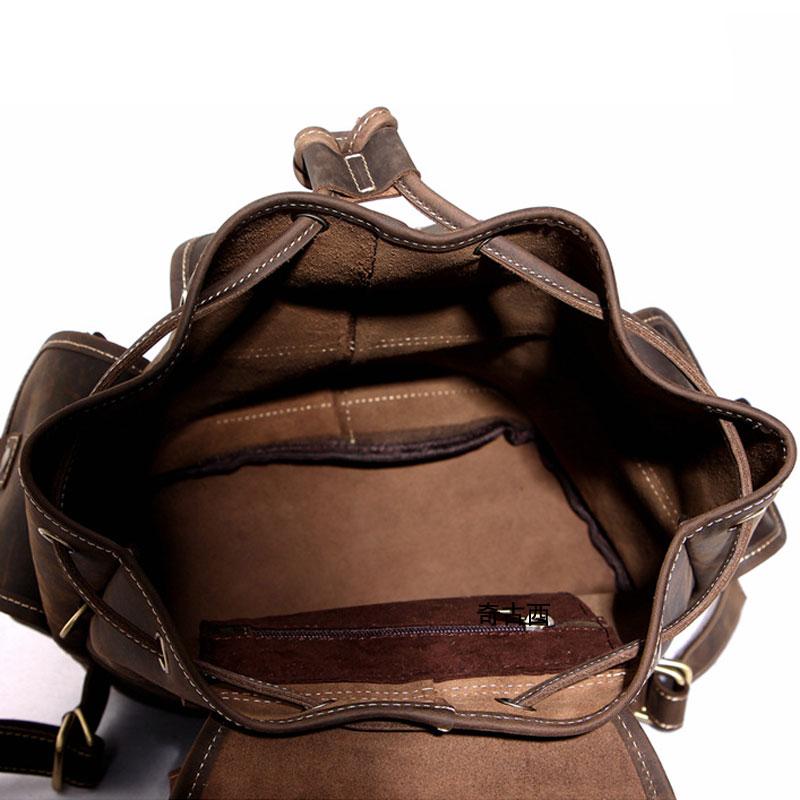 Cool Leather Men's Travel Backpack - Durable Waxed Canvas School Backpack