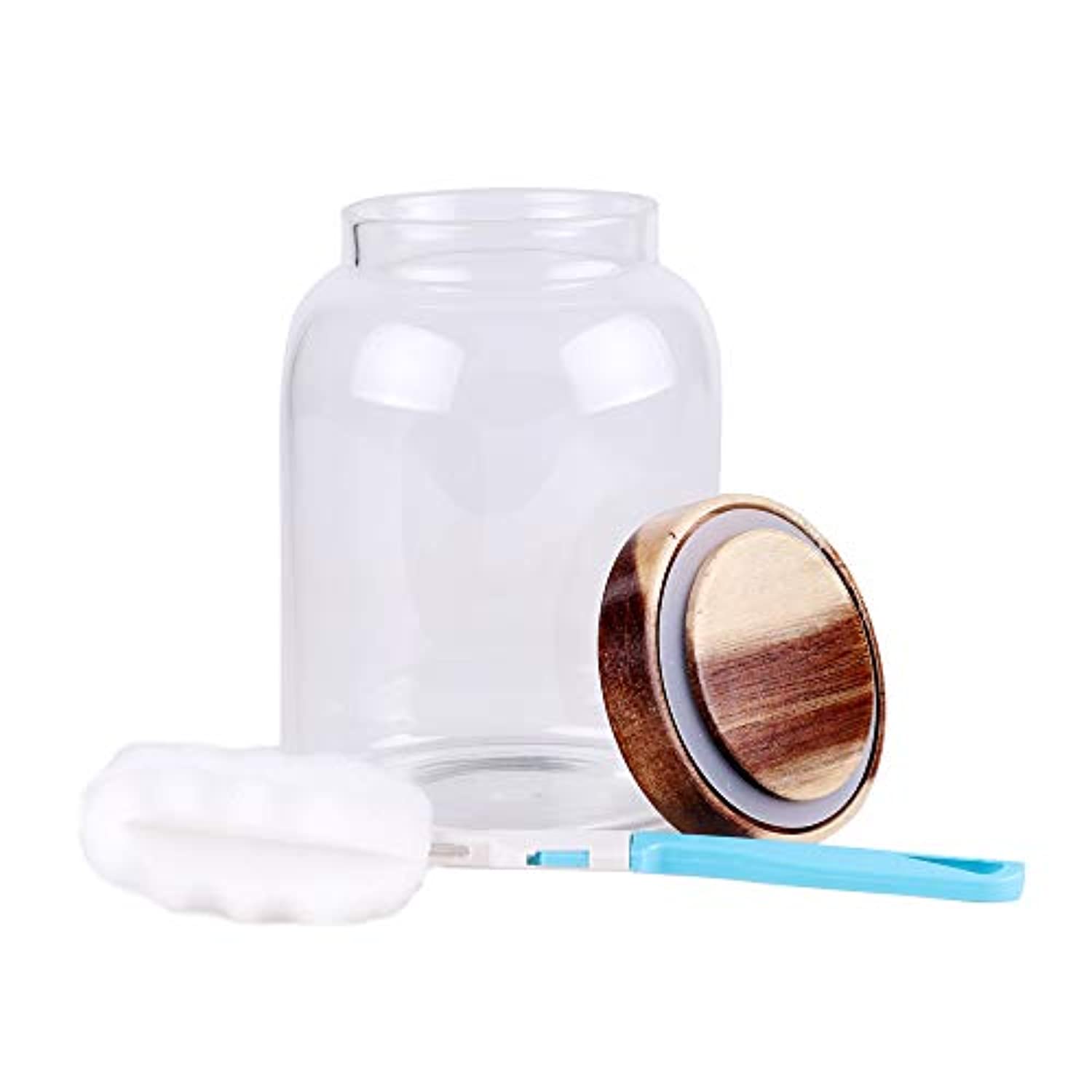 Hunnibi Glass Storage Jar with Airtight Lid for Tea, Coffee, Honey, and Spices