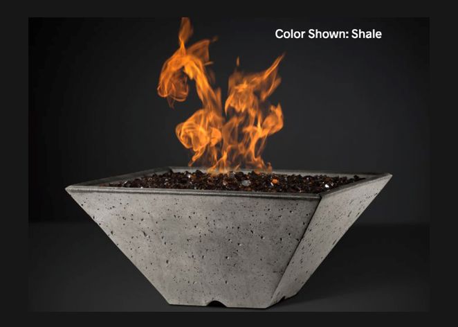 Fire Bowl Ridgeline: Square with Electronic Ignition - Free Cover Included [Slick Rock Concrete]