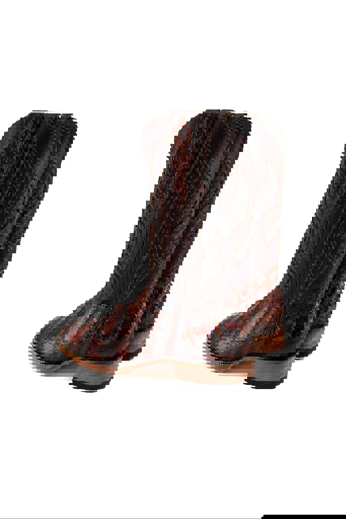 Imit Panza De Lagarto Cowboy Boot - Genuine Leather Square Toe